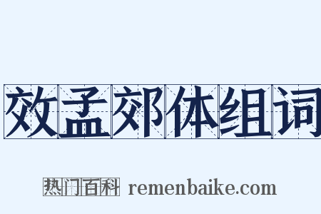 效孟郊体组词是什么意思的图片